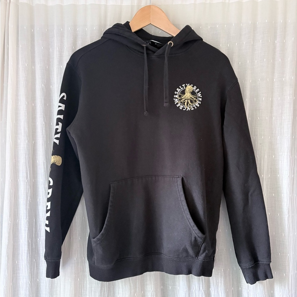 Salty Crew Black Hoodie with White Logo